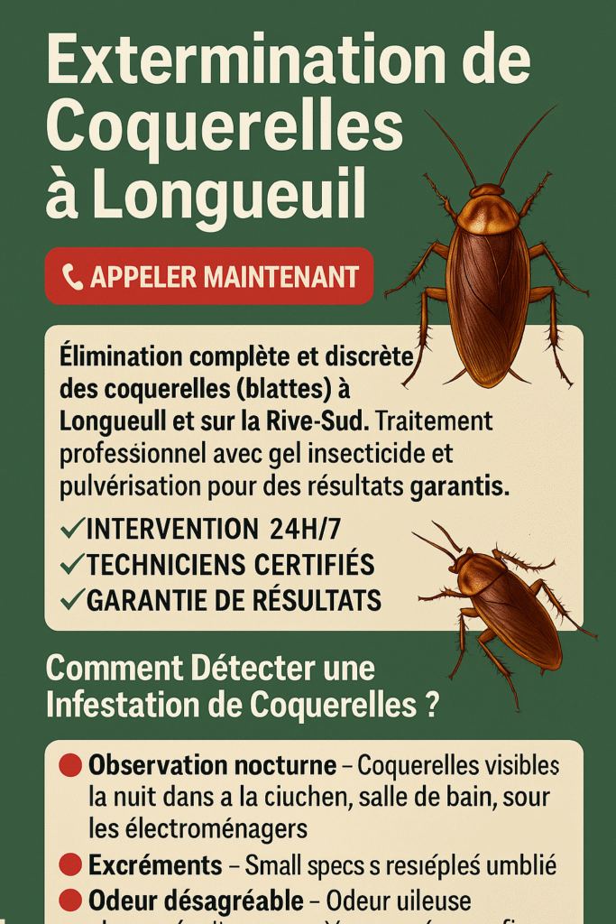 Technicien professionnel extermination de coquerelles Longueuil avec équipement spécialisé

