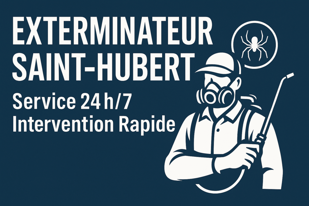Technicien exterminateur certifié effectuant traitement parasitaire à Saint-Hubert